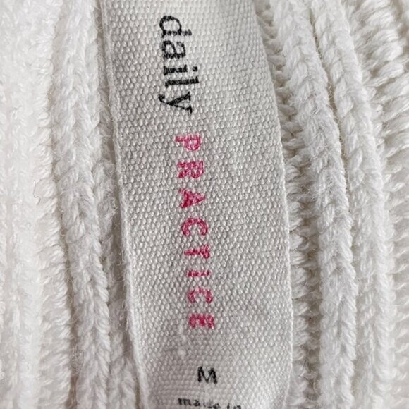 Daily Practice White Ribbed Panel Mock Neck Half Zip Sweatshirt - Picture 7 of 8